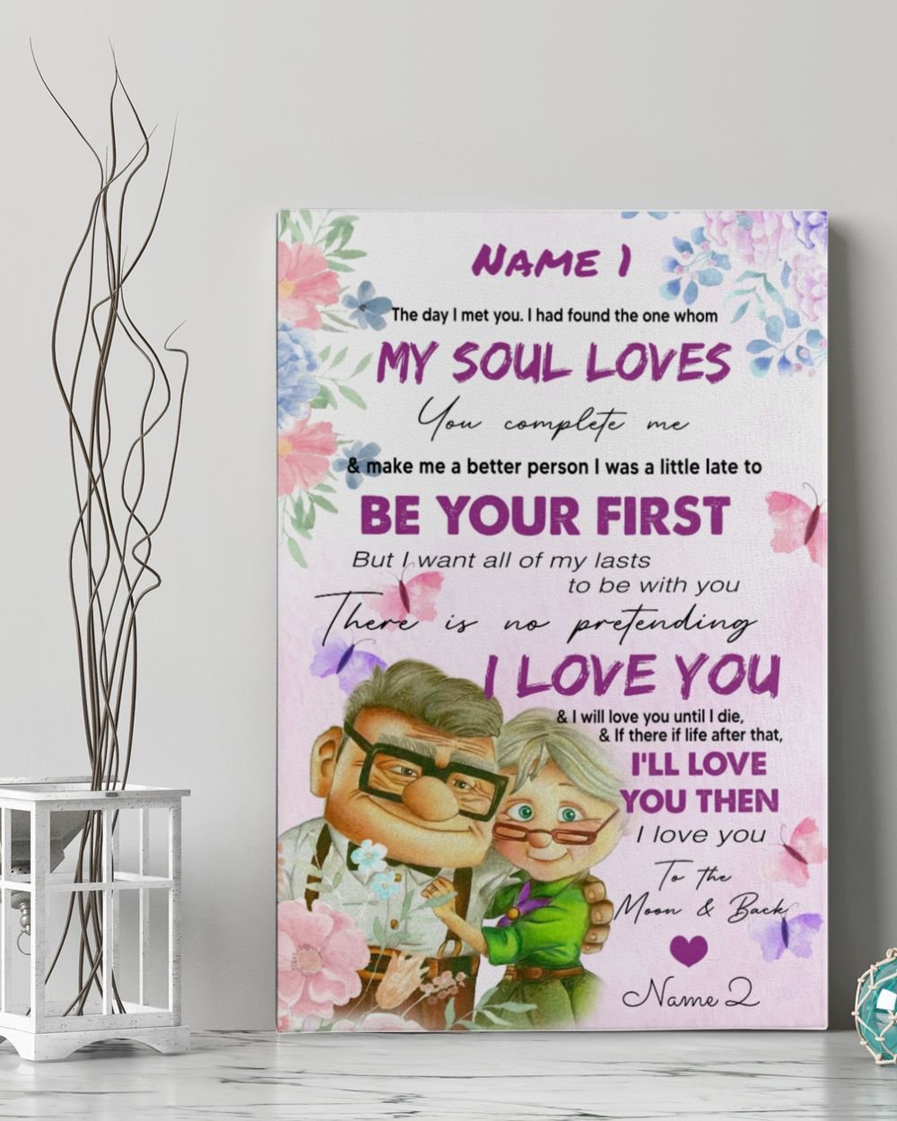 I Love You to The Moon and Back Ready To Hang Canvas (24x36 inch) white 24x36in