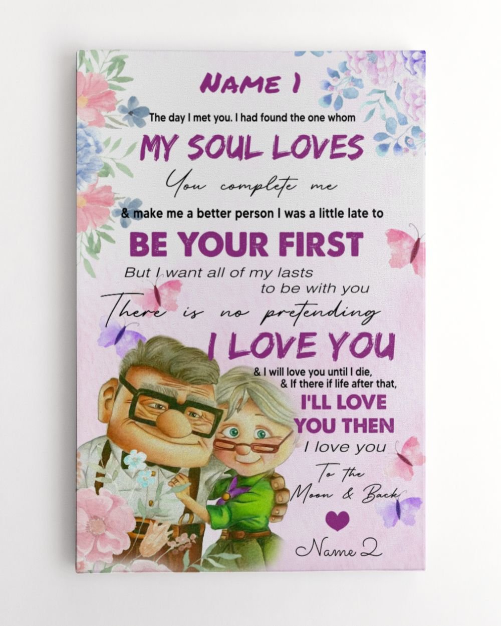 I Love You to The Moon and Back Ready To Hang Canvas (24x36 inch) white 24x36in