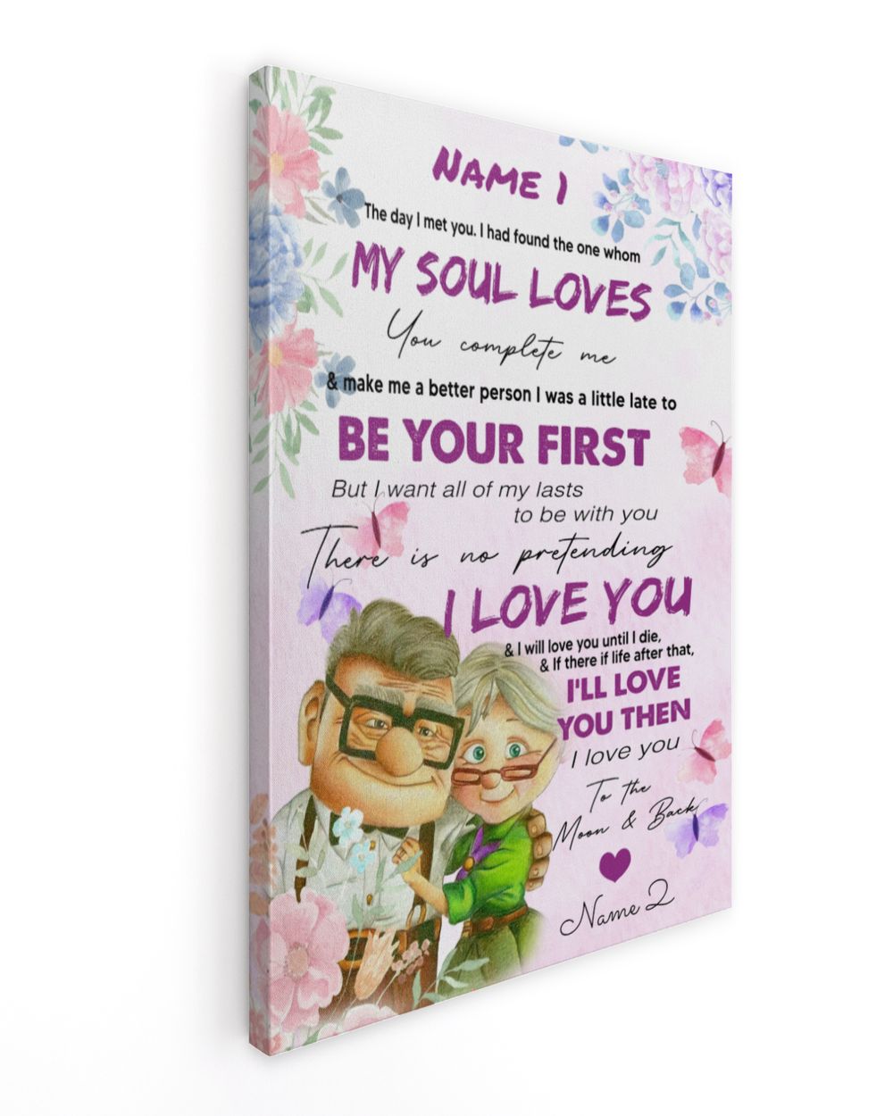 I Love You to The Moon and Back Ready To Hang Canvas (24x36 inch) white 24x36in