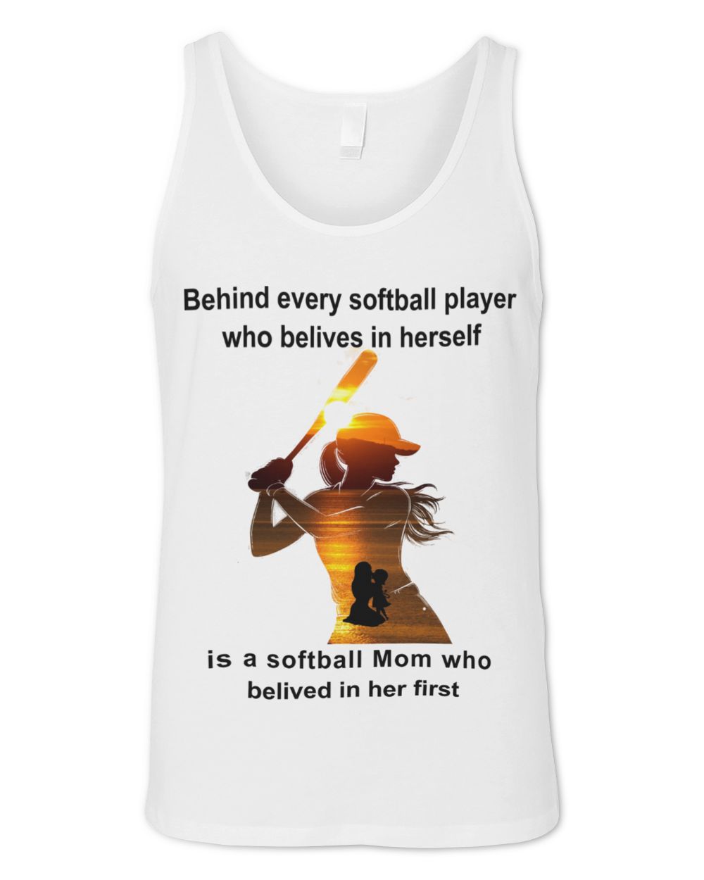 Softball Mom- Softball T-shirts- Best Gift for Mom Unisex Jersey Tank white xs