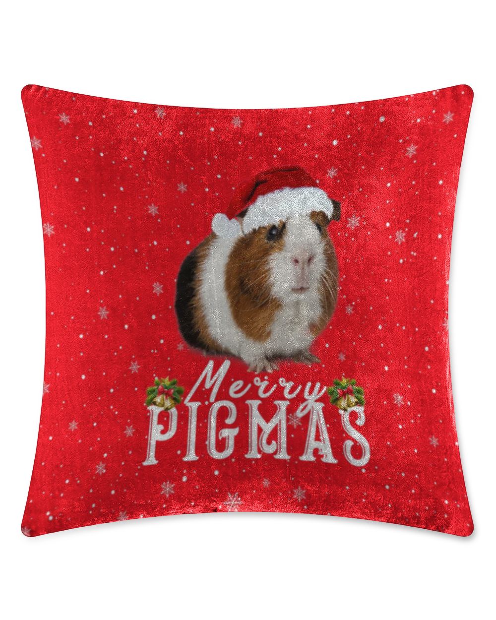 Merry Pigmas (Suede pillow) Faux Suede Pillow (Dual Sided) red 16x16in