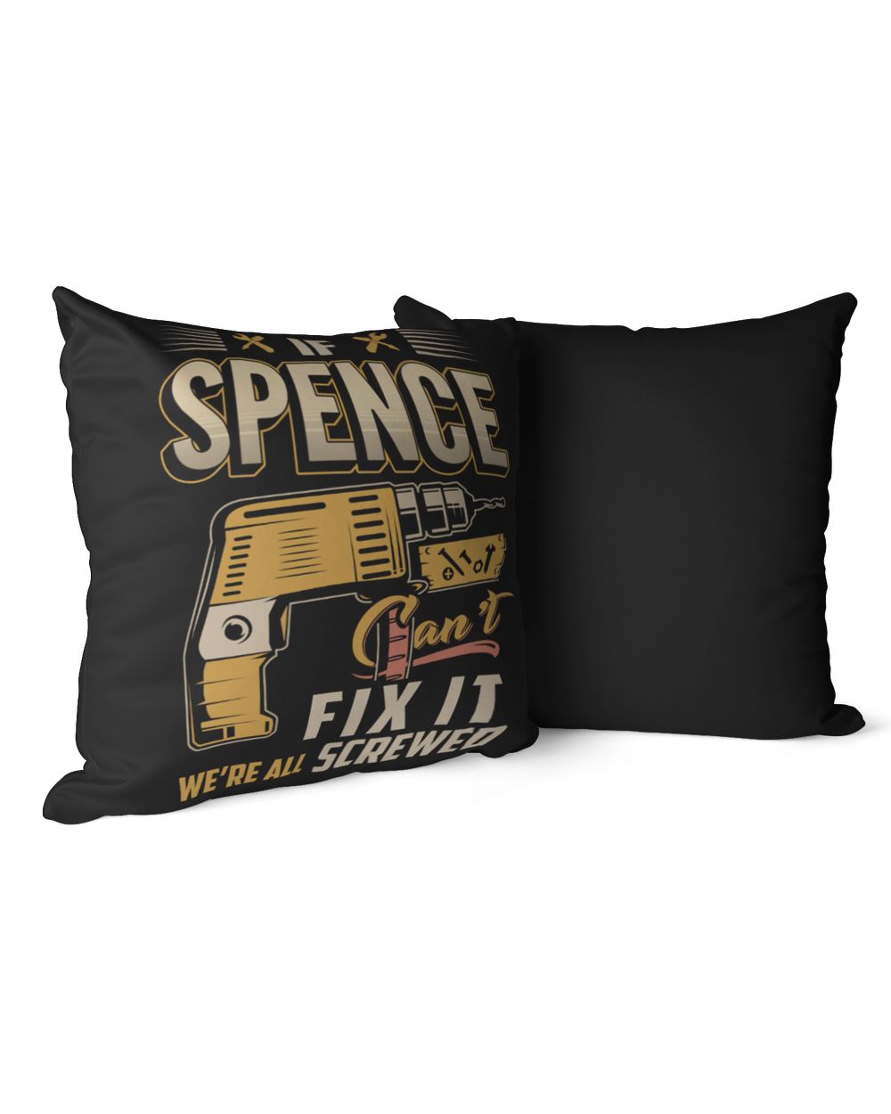 SPENCE Cotton Drill Pillow (Dual Sided) black 16x16in