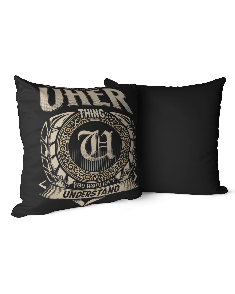 UHER Cotton Drill Pillow (Dual Sided) black 16x16in