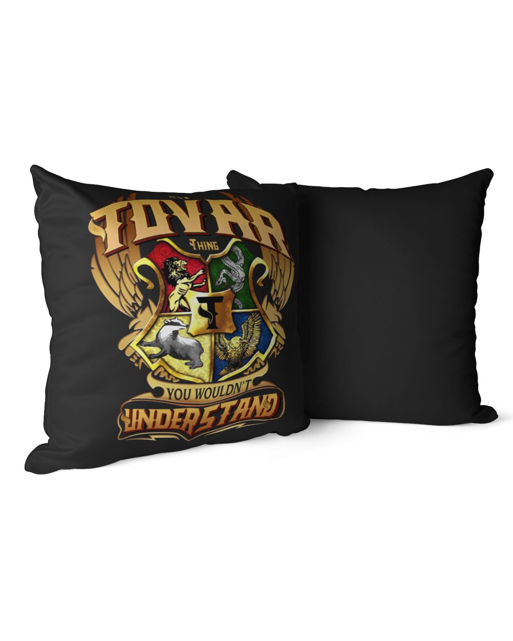 TOVAR Cotton Drill Pillow (Dual Sided) black 16x16in