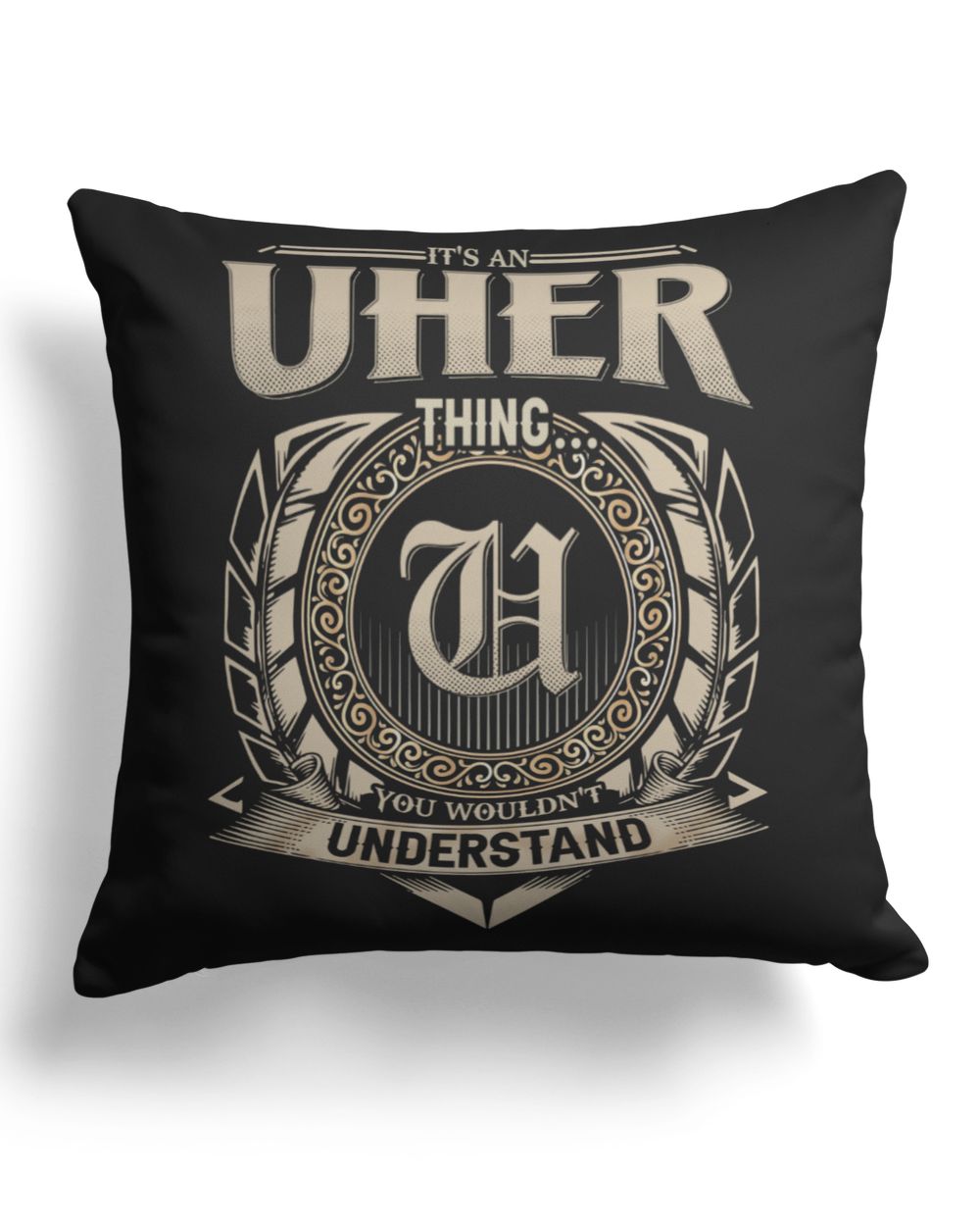 UHER Cotton Drill Pillow (Dual Sided) black 16x16in