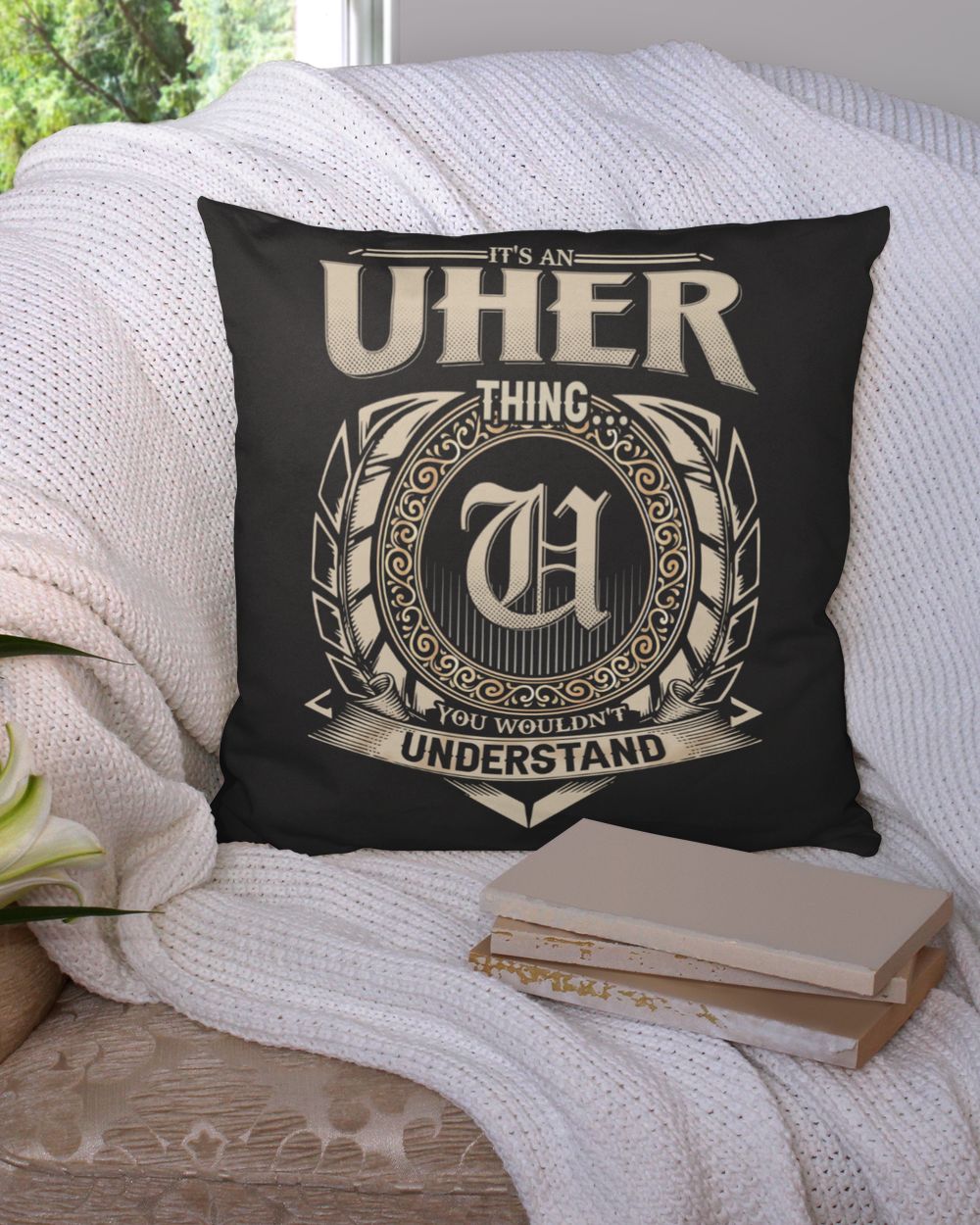 UHER Cotton Drill Pillow (Dual Sided) black 16x16in