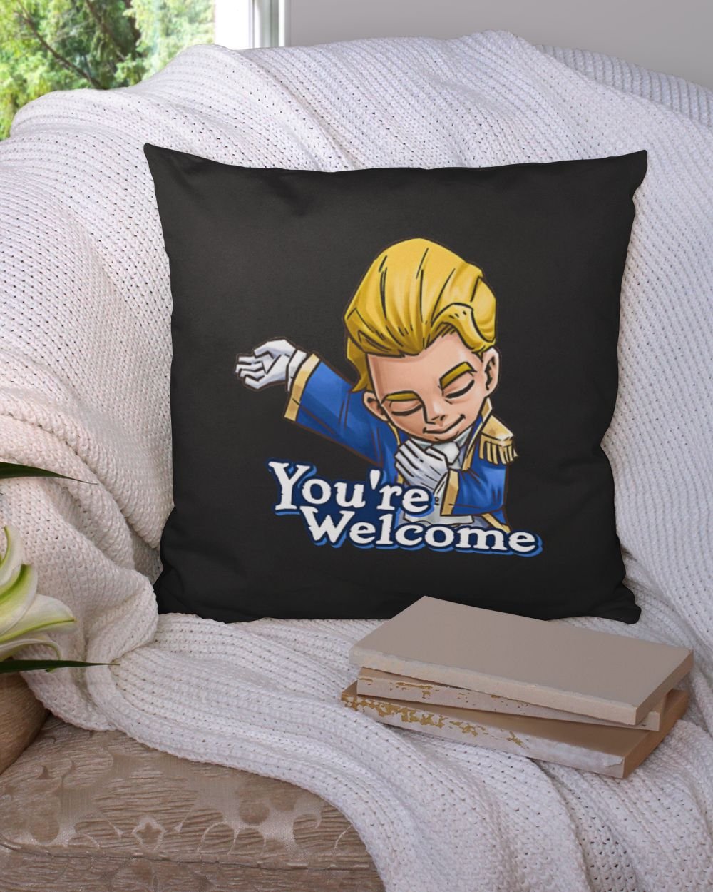 You are welcome -  bitcoin style - pillow crypto Cotton Drill Pillow (Dual Sided) black 16x16in