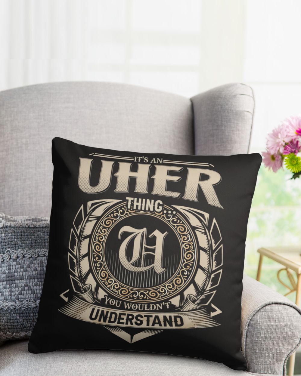 UHER Cotton Drill Pillow (Dual Sided) black 16x16in