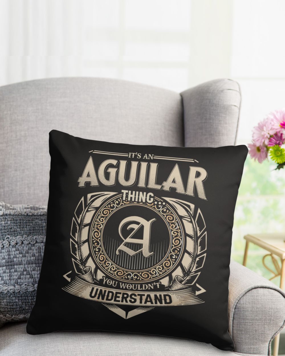 AGUILAR Cotton Drill Pillow (Dual Sided) black 16x16in