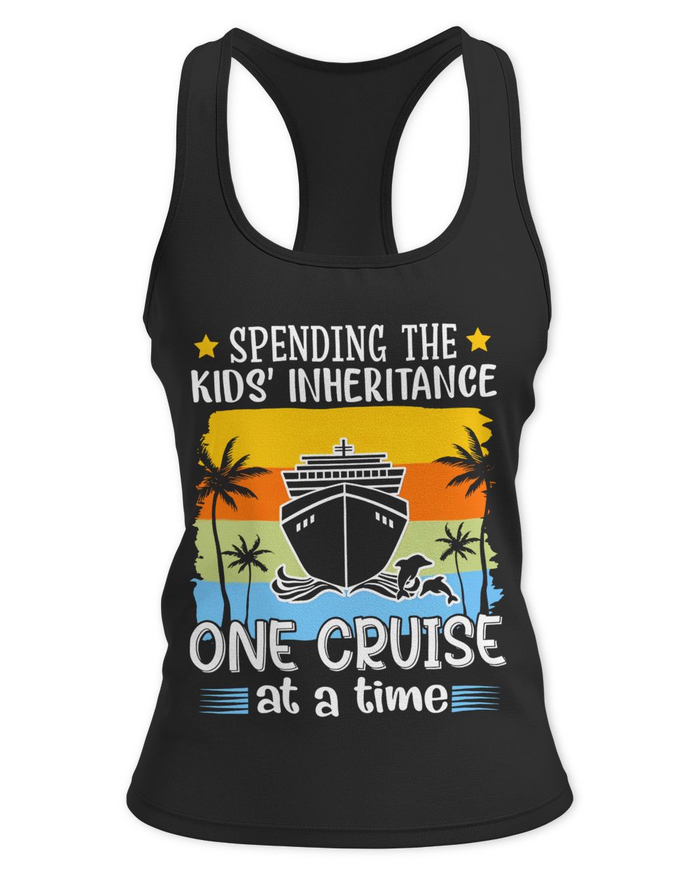 Spending The Kids' Inheritance One Cruise At A Time Women's Ideal Racerback Tank black xs
