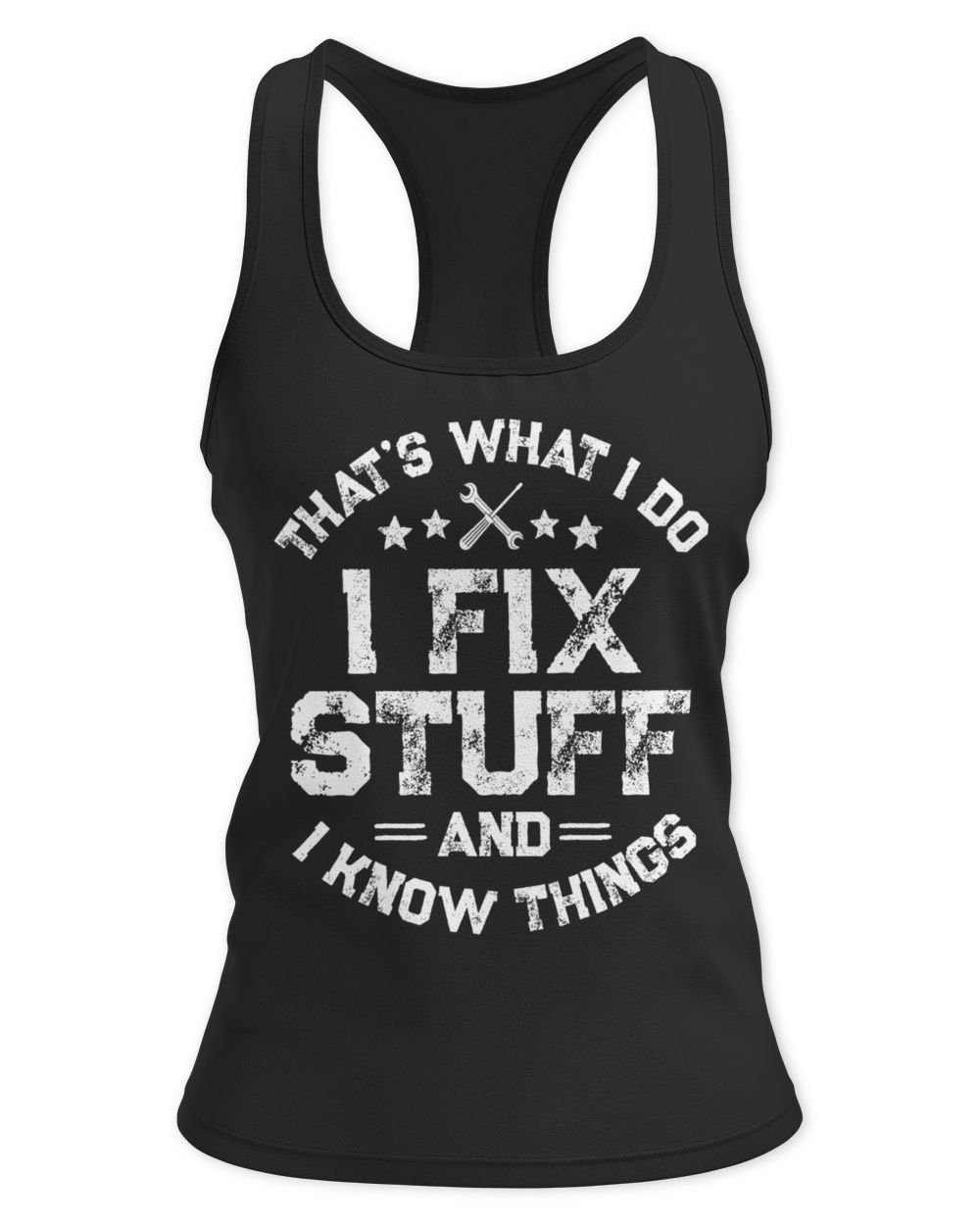 I fix Stuff, funny Women's Ideal Racerback Tank black xs