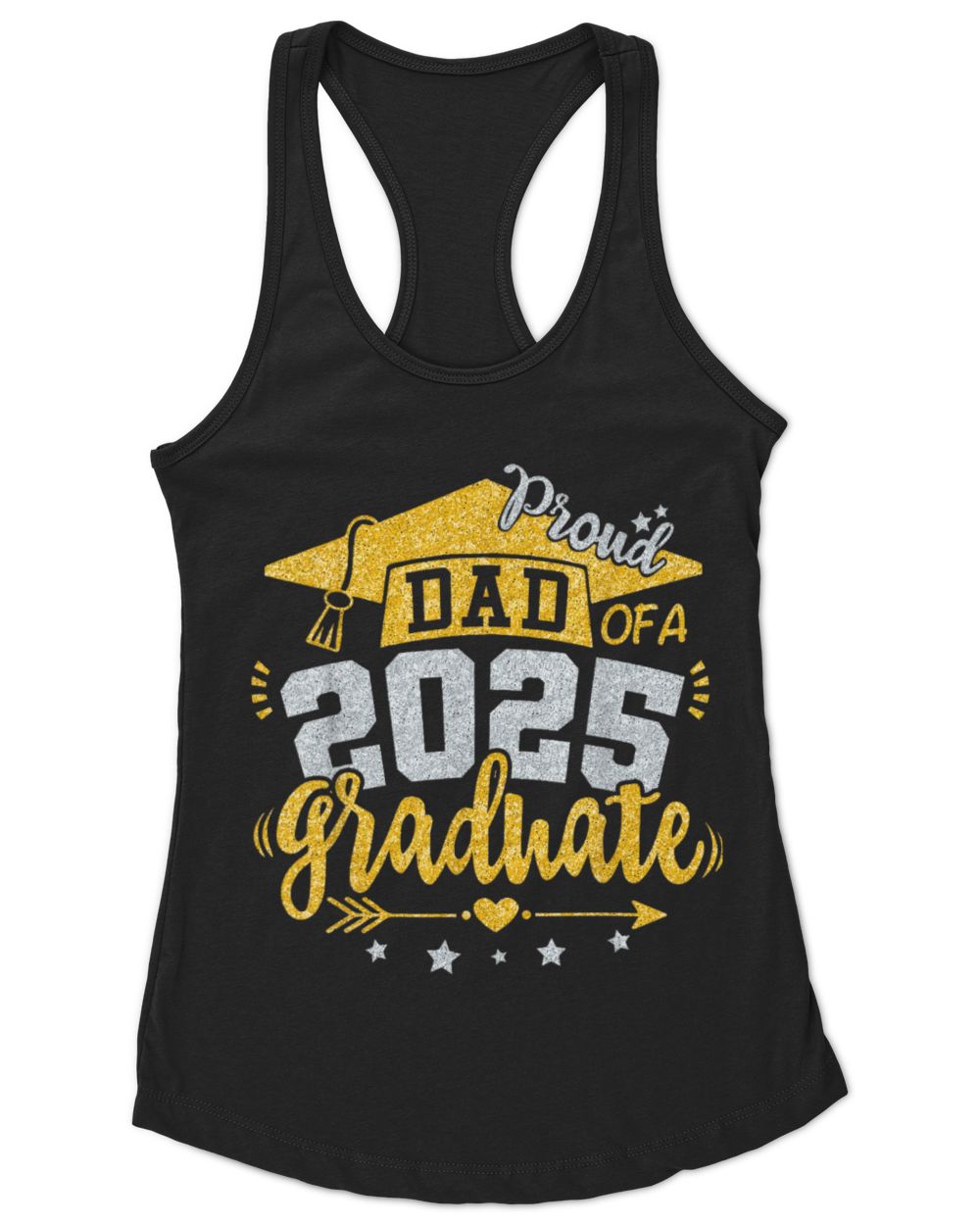 Dad Senior 2025 Proud Dad of a Class of 2025 Graduate Daddy Women's Ideal Racerback Tank black xs