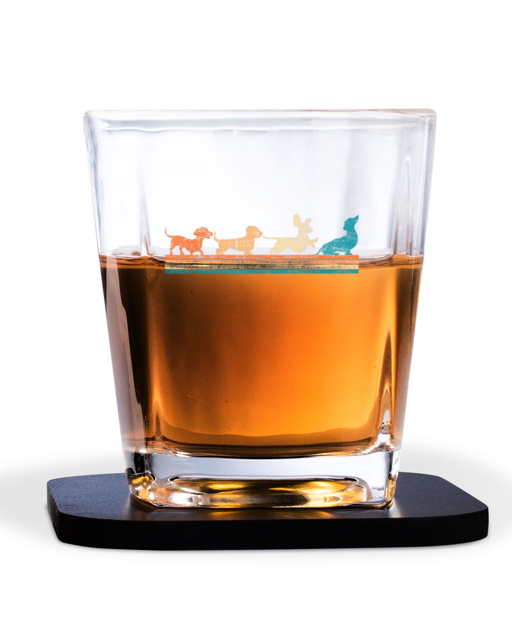 Retro Vintage Dachshund - Dog Owner Animal Lover Pet Trainer Decanter Set Full - 4 Glasses + 4 Coasters one size