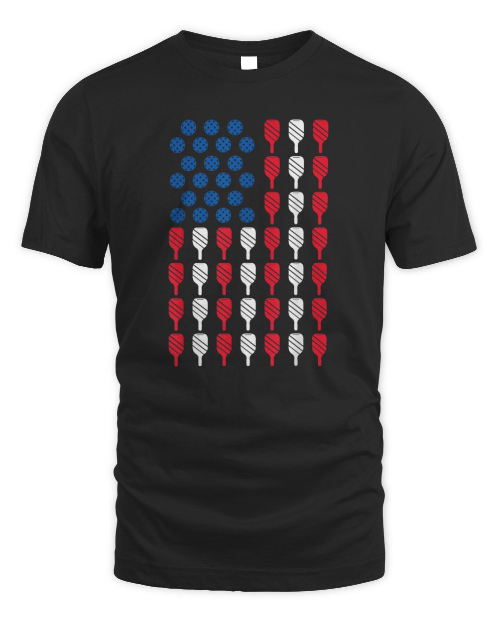 Pickleball American Flag 4Th Of July 2024 USA Unisex Standard T-Shirt (Overnight) black s