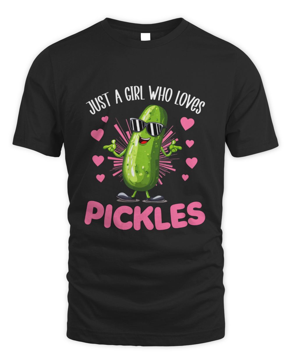 Just A Girl Who Love Pickles Unisex Standard T-Shirt (Overnight) black s