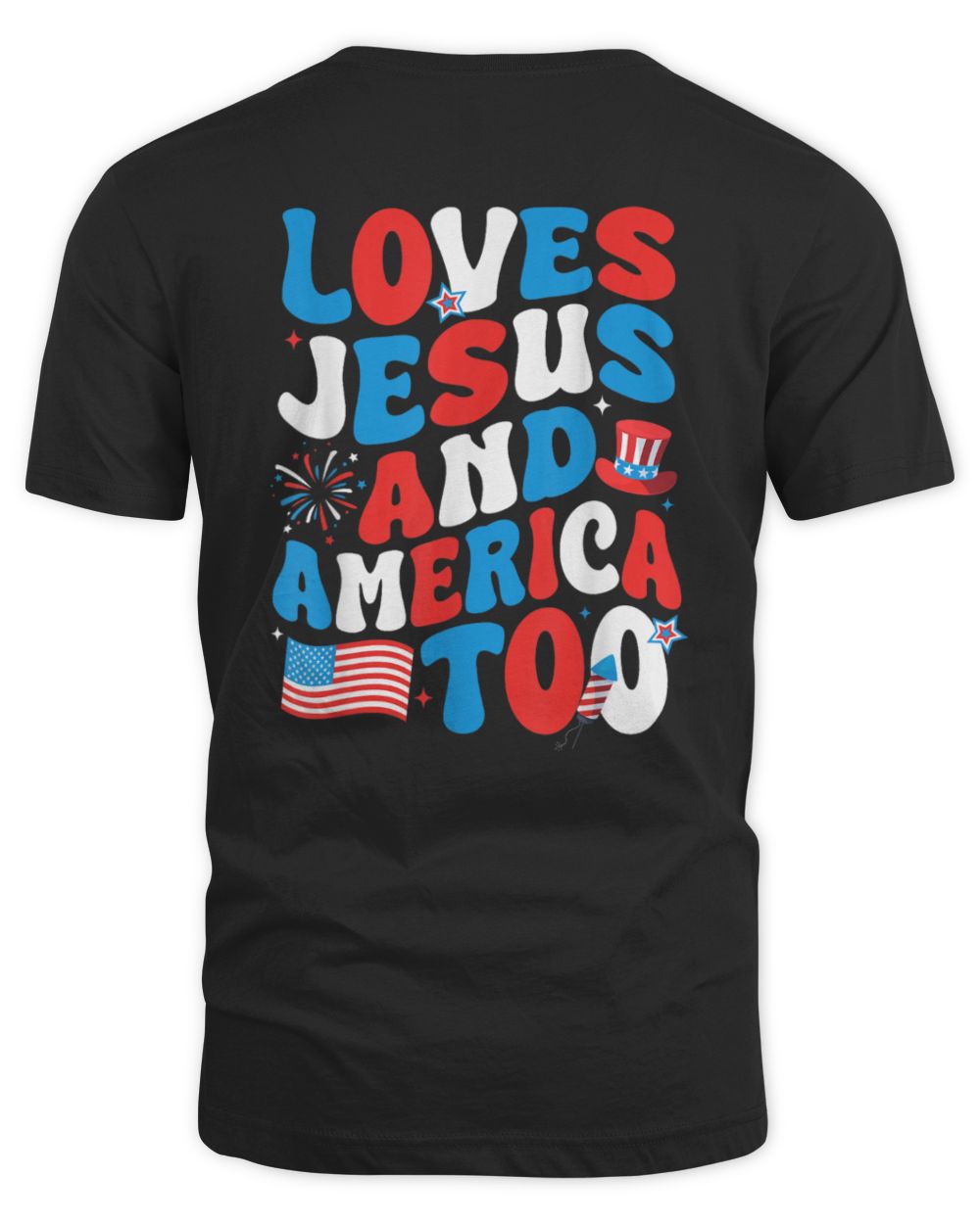 Patriotic Apparel Loves god America Too Unisex Standard T-Shirt (Overnight) black s
