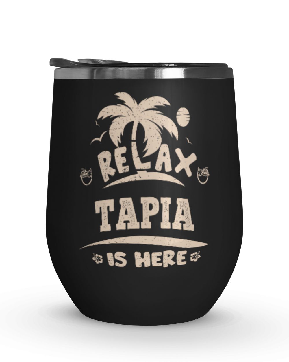 USL-96-Tapia Wine Tumbler (12 oz) black 12oz