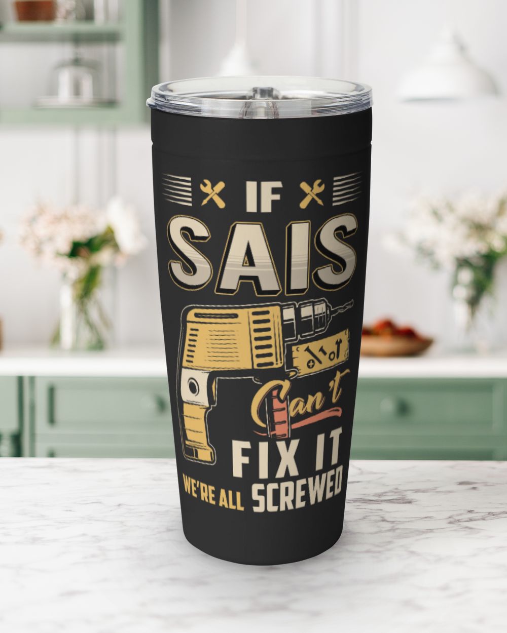 IF SAIS CAN'T FIX IT WE'RE ALL SCREWED B3 Viking Tumbler (20oz) black 20oz