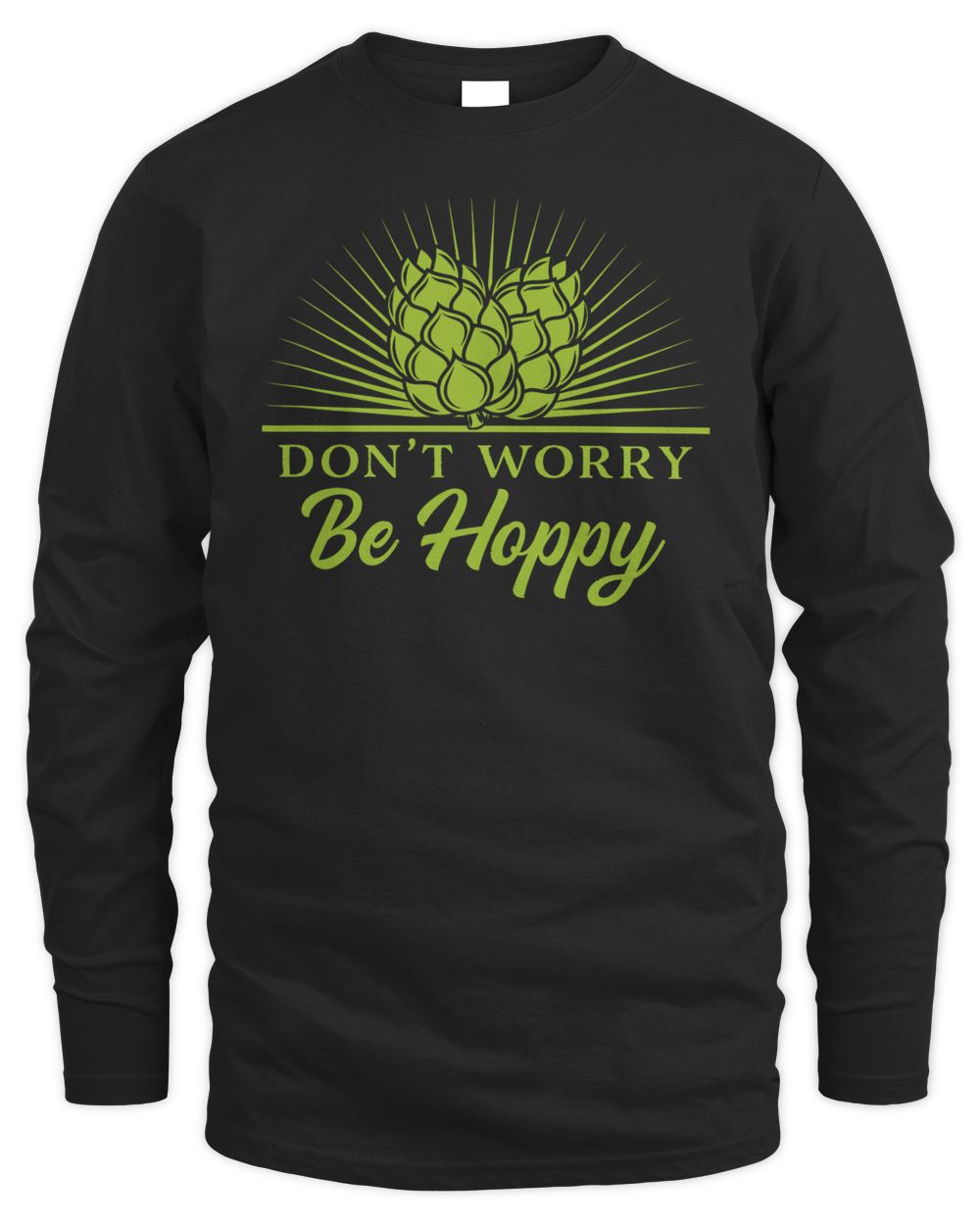 Don't Worry - Be Hoppy Men's Long Sleeved T-Shirt black s