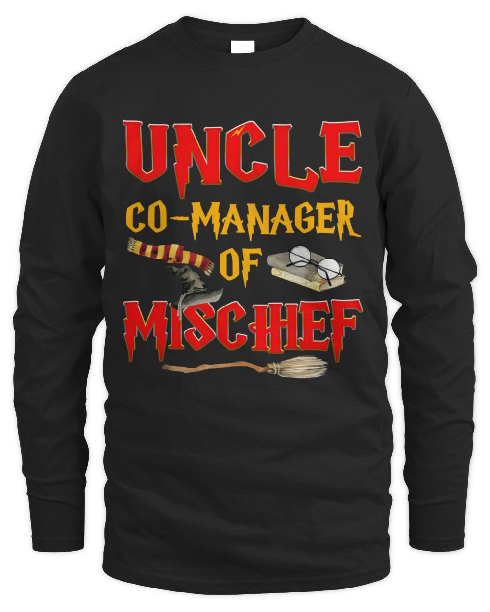 Uncle Co-Managar Of Mischief Men's Long Sleeved T-Shirt black s