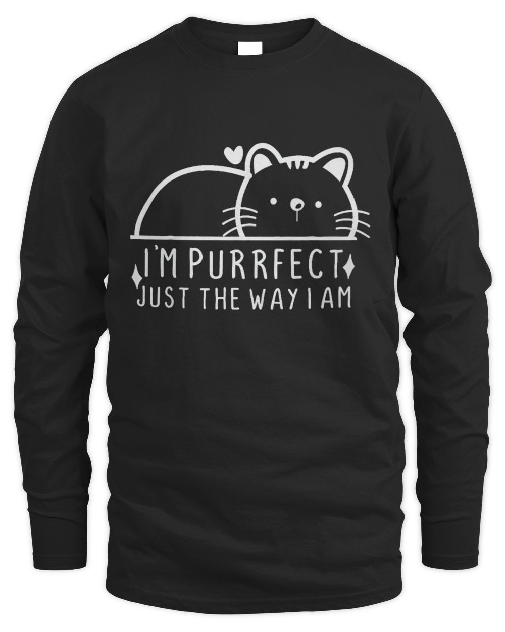 I'm Purrfect Funny Cat Pet Lover Men's Long Sleeved T-Shirt black s