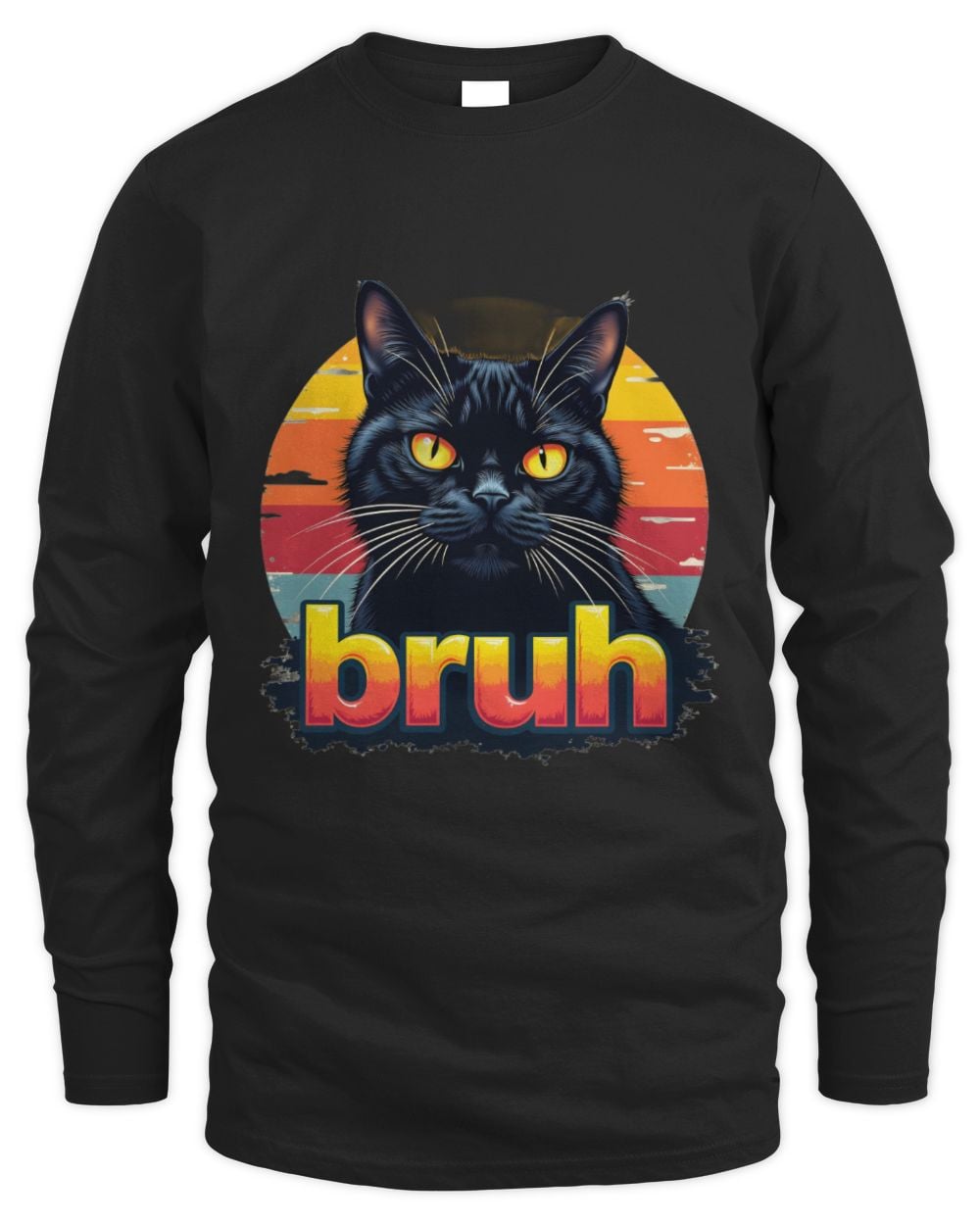 Cat Bruh For Teens Boys Girls Meme Graphic (26) Men's Long Sleeved T-Shirt black s