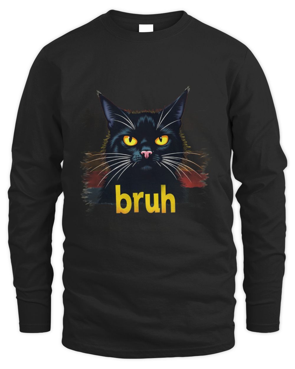 Cat Bruh For Teens Boys Girls Meme Graphic (34) Men's Long Sleeved T-Shirt black s