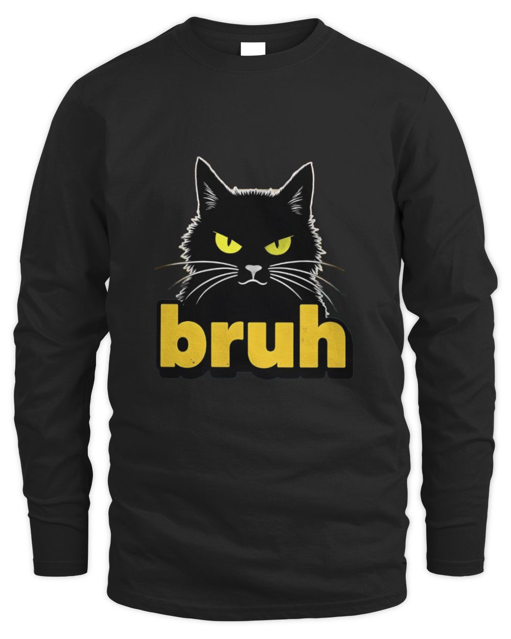 Cat Bruh For Teens Boys Girls Meme Graphic (52) Men's Long Sleeved T-Shirt black s