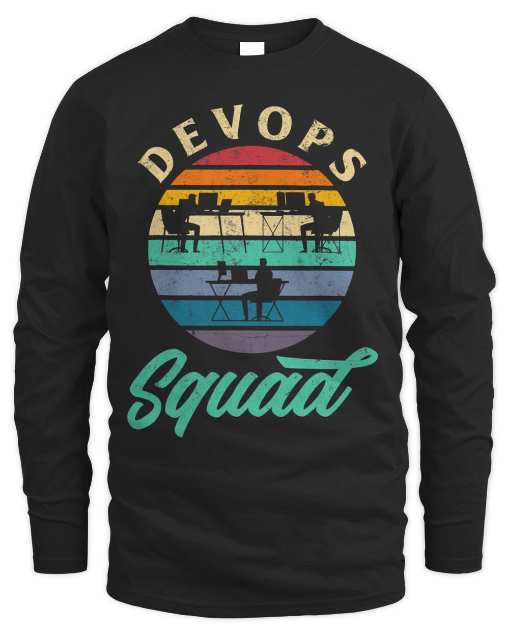 DevOps Engineer Cloud Computing Devops Squad Men's Long Sleeved T-Shirt black s