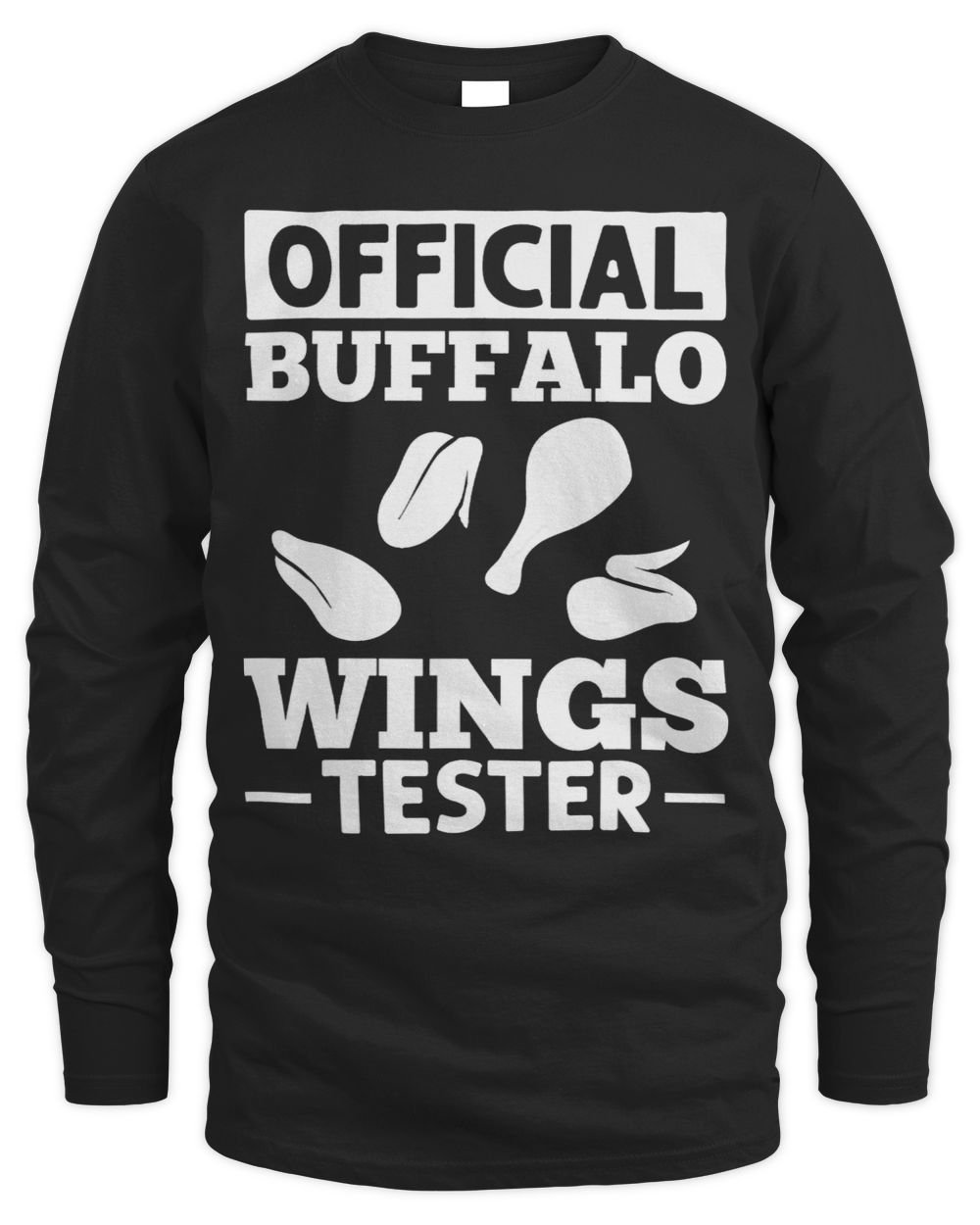 Buffalo Wings Fried Chicken Hot Wing Sauce 3 Men's Long Sleeved T-Shirt black s