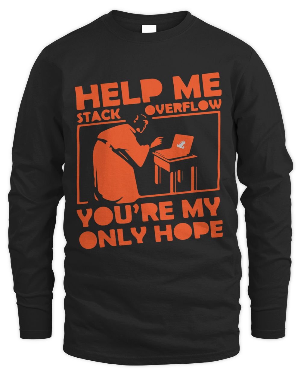 Programmer help me stack overflow Men's Long Sleeved T-Shirt black s
