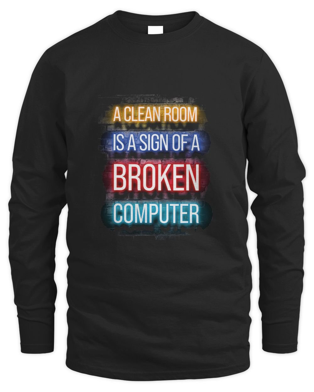 Computer Programmer Funny Geek Lover IT Men's Long Sleeved T-Shirt black s