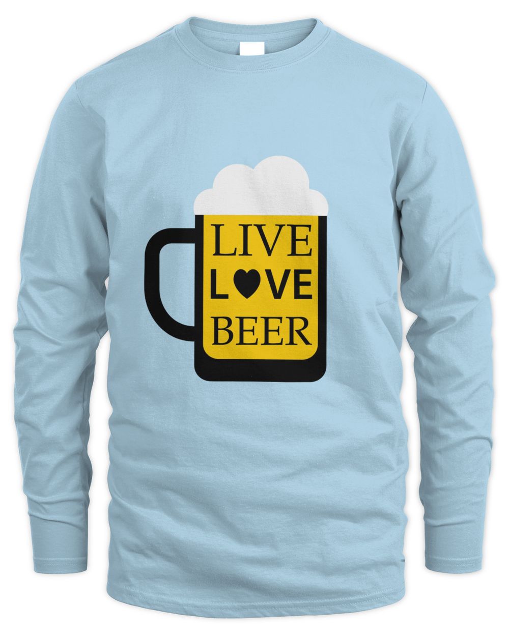 Live Love Beer Beer Shirt For Beer Lover With Free Shipping, Great Gift For Fathers Day Men's Long Sleeved T-Shirt light-blue 