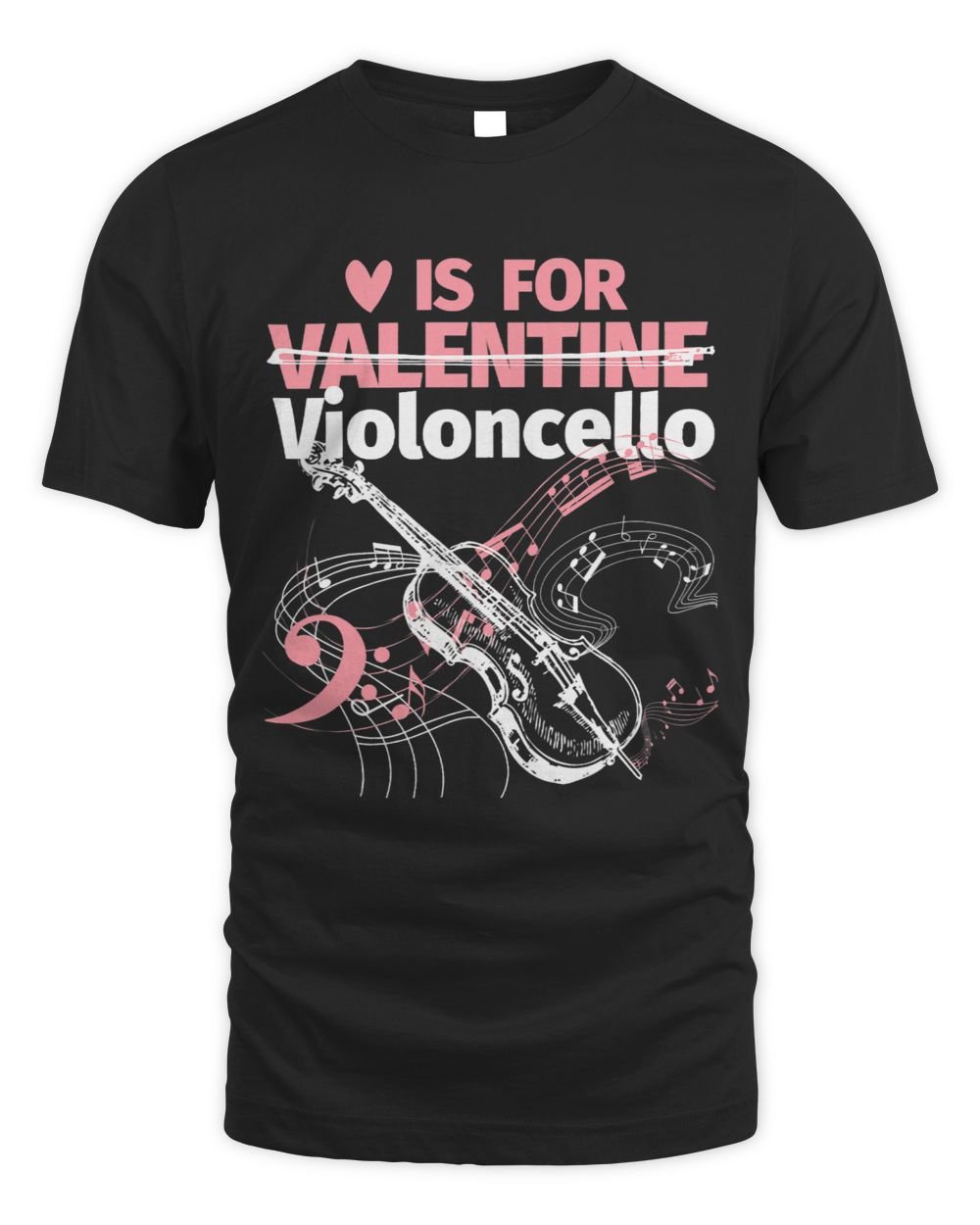 Cello Player Cellist String Instruments St. Valentines Day Unisex Standard T-Shirt black s