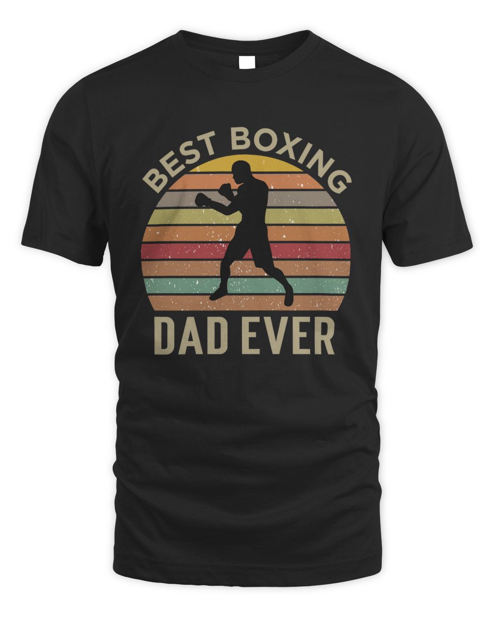 Best Boxing Dad Ever Father's Day Vintage T-shirt Unisex Standard T-Shirt black s