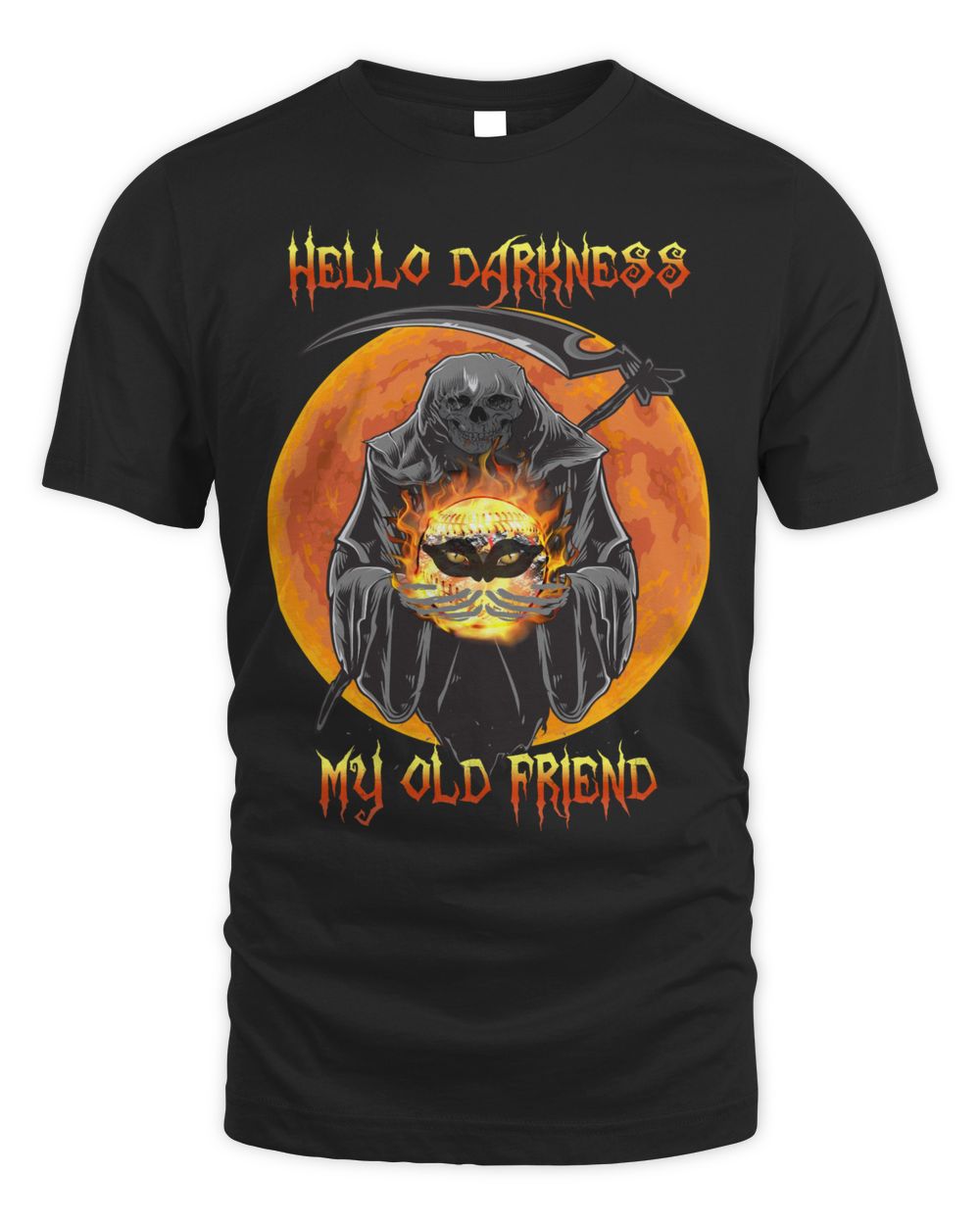 HELLO DARKNESS MY OLD FRIEND Unisex Standard T-Shirt black s