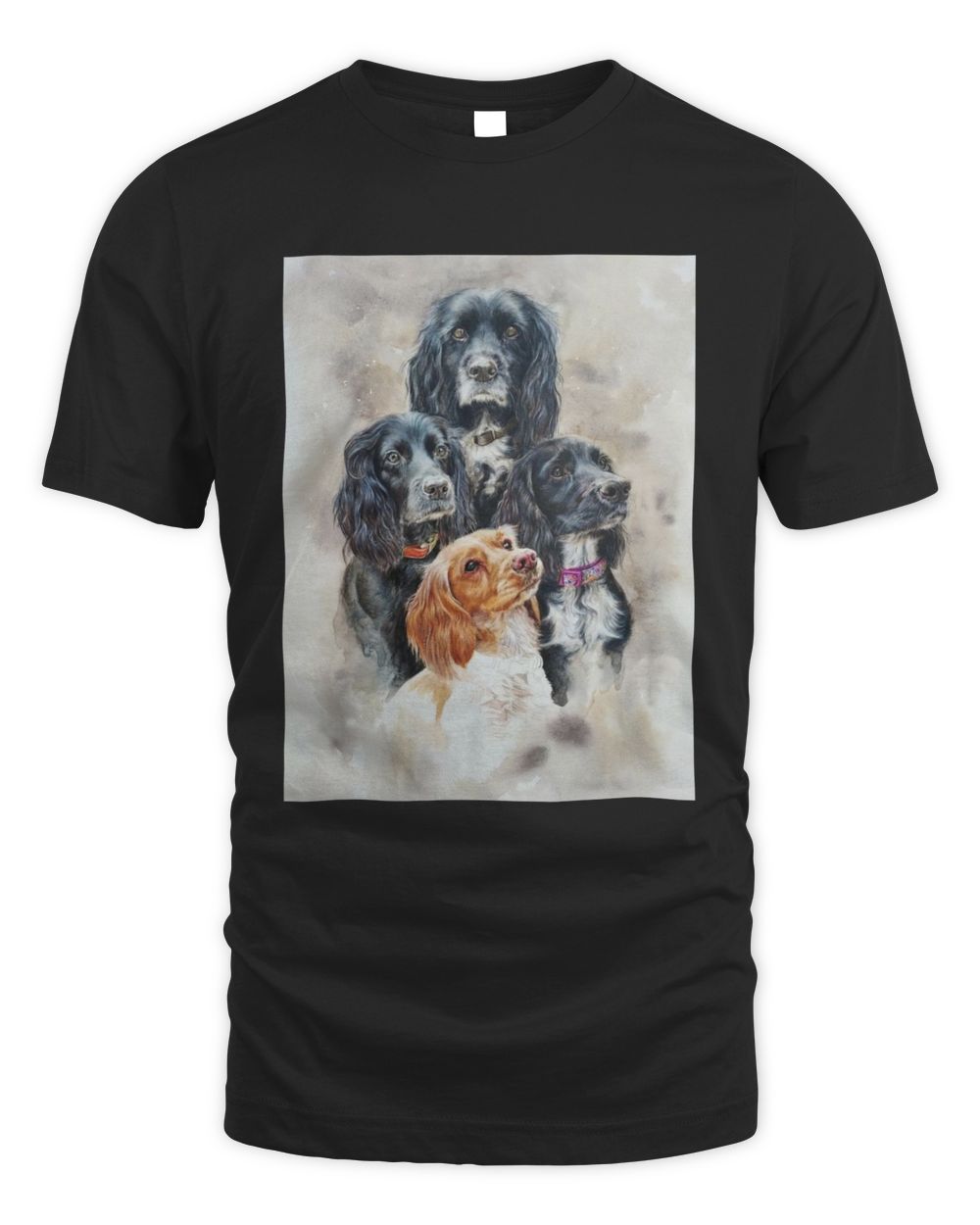 Dog T- Shirt for men and women, happy day Cute dogs shirt 008 Unisex Standard T-Shirt black s