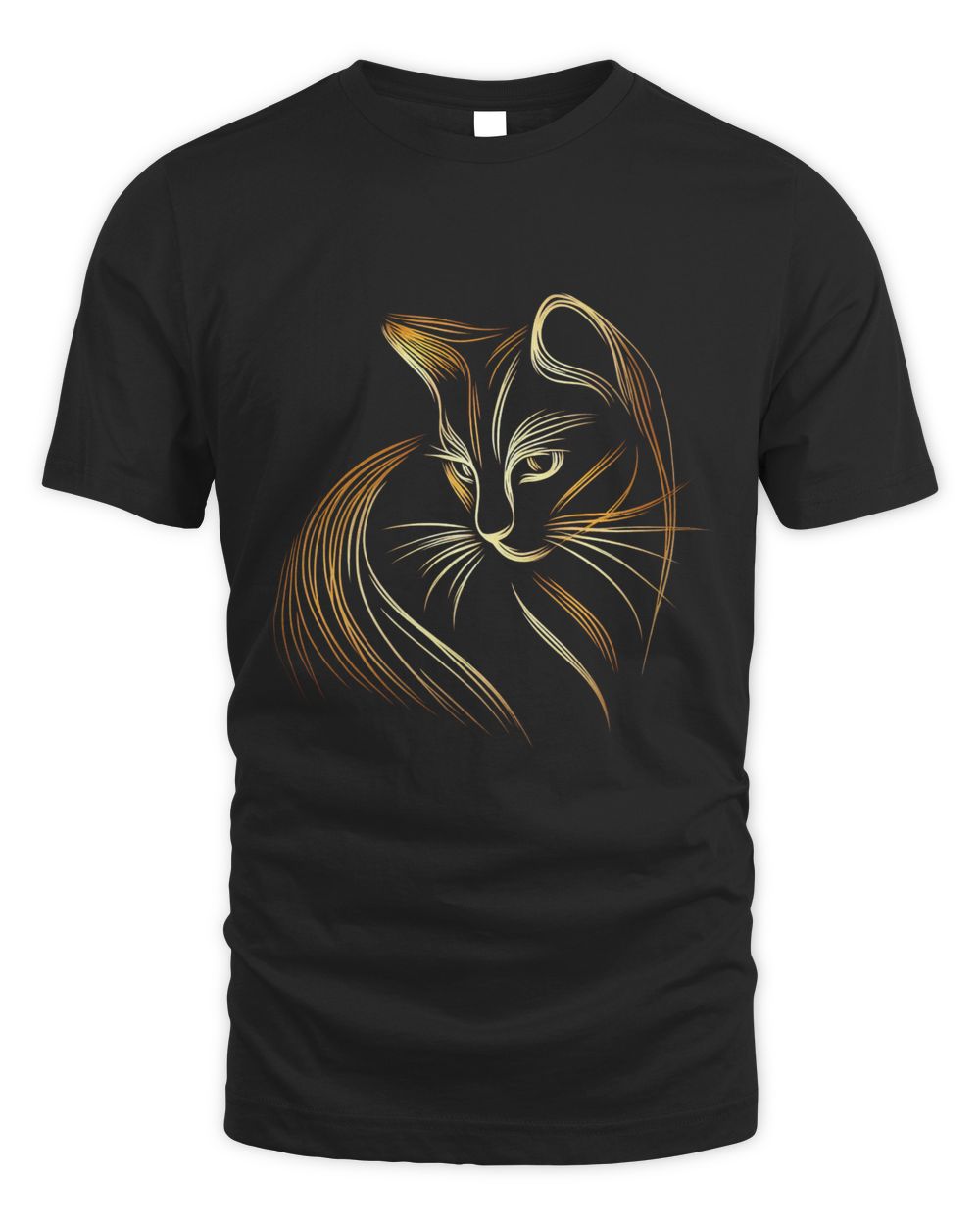 cat sad Unisex Standard T-Shirt black s