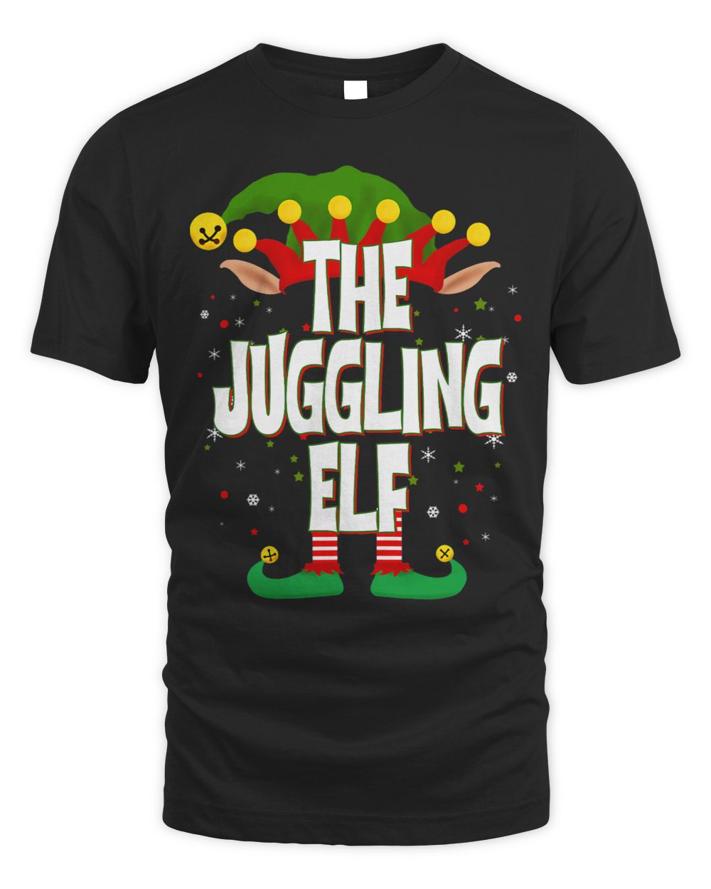The Juggling Elf Christmas Unisex Standard T-Shirt black s