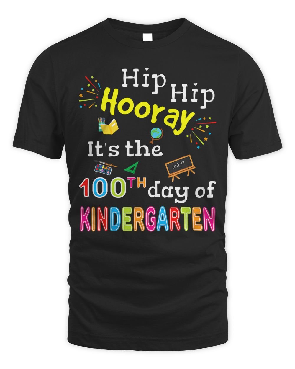 100 Days Of School Gifts For Kids Boys Kindergarten Teacher T-Shirt Unisex Standard T-Shirt black s