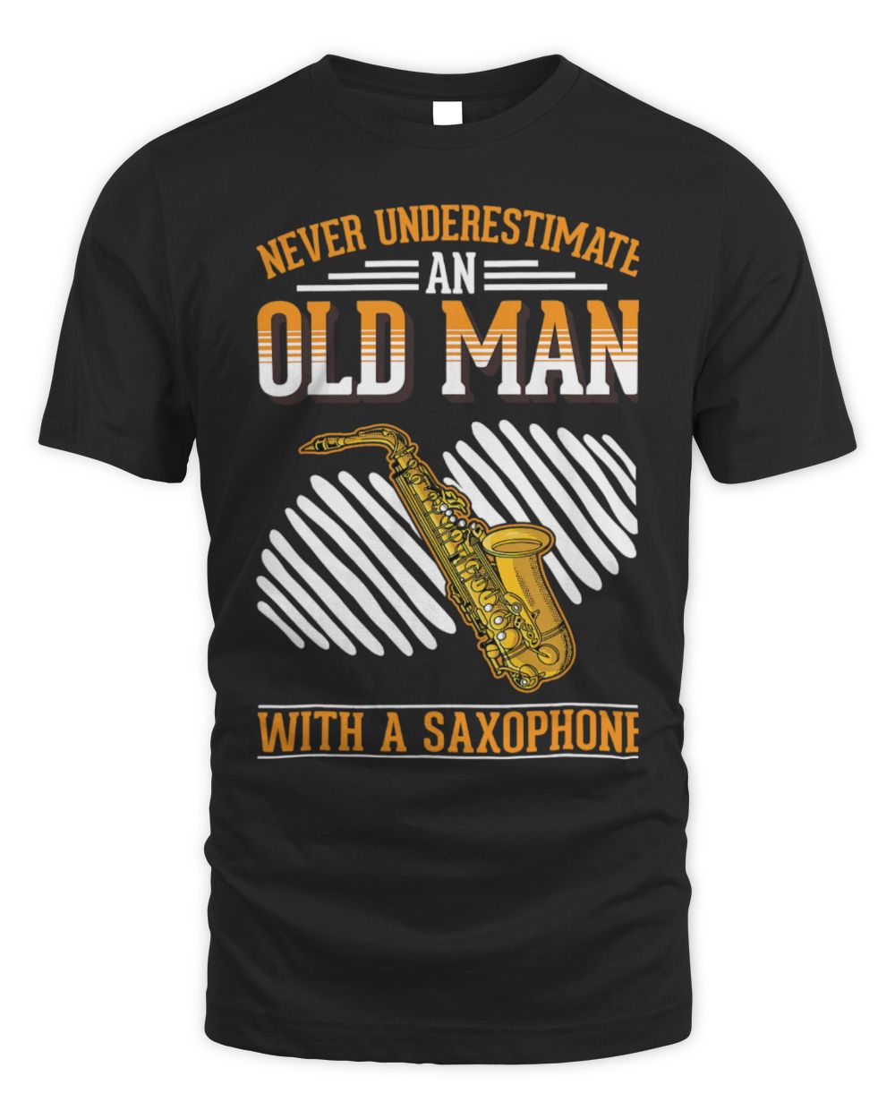 Funny Saxophone Old Man Saxophone Player Grandpa Saxophonist 2 Unisex Standard T-Shirt black s