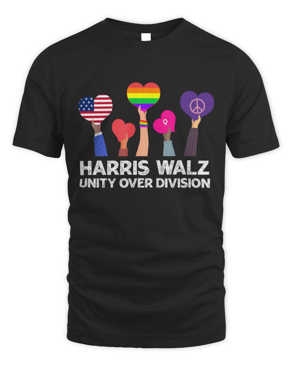 SH202 Harris Waltz 2024 Unity Over Division Kamala Harris Tim Walz T-Shirt Unisex Standard T-Shirt black s