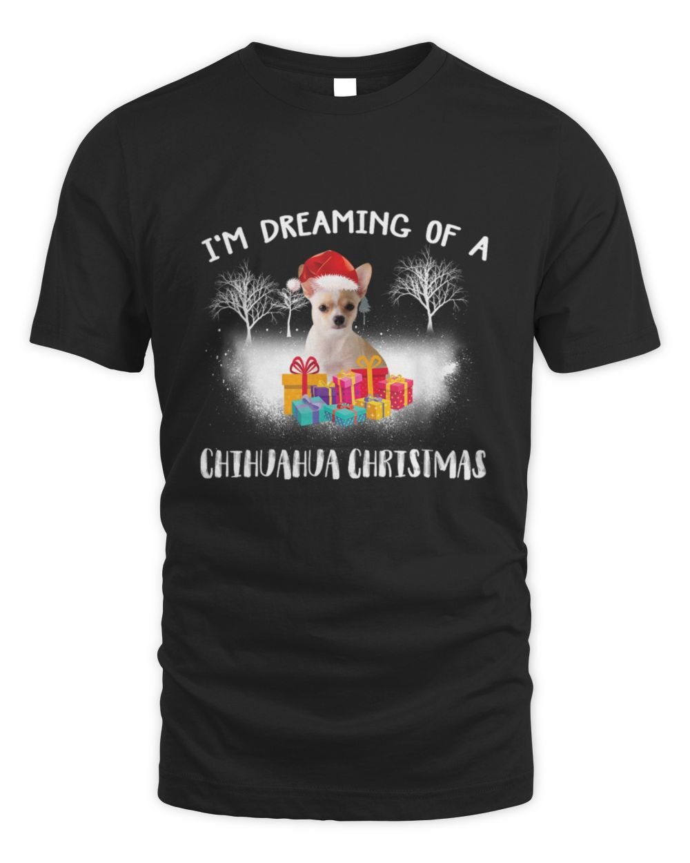 I'm Dreaming Of A Chihuahua Christmas Unisex Standard T-Shirt black s