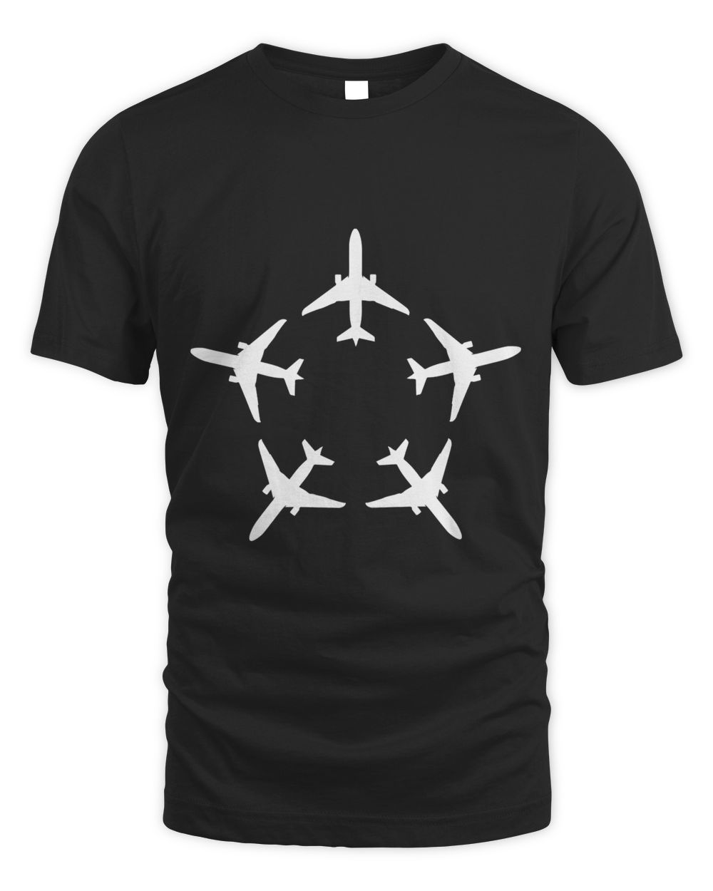Pilot star shape airplane Unisex Standard T-Shirt black 