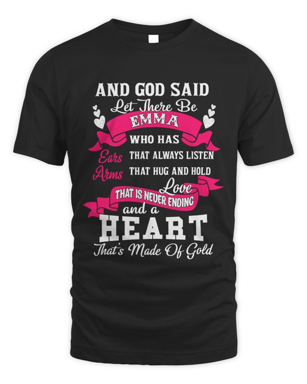 Emma Gold Heart Unisex Standard T-Shirt black s