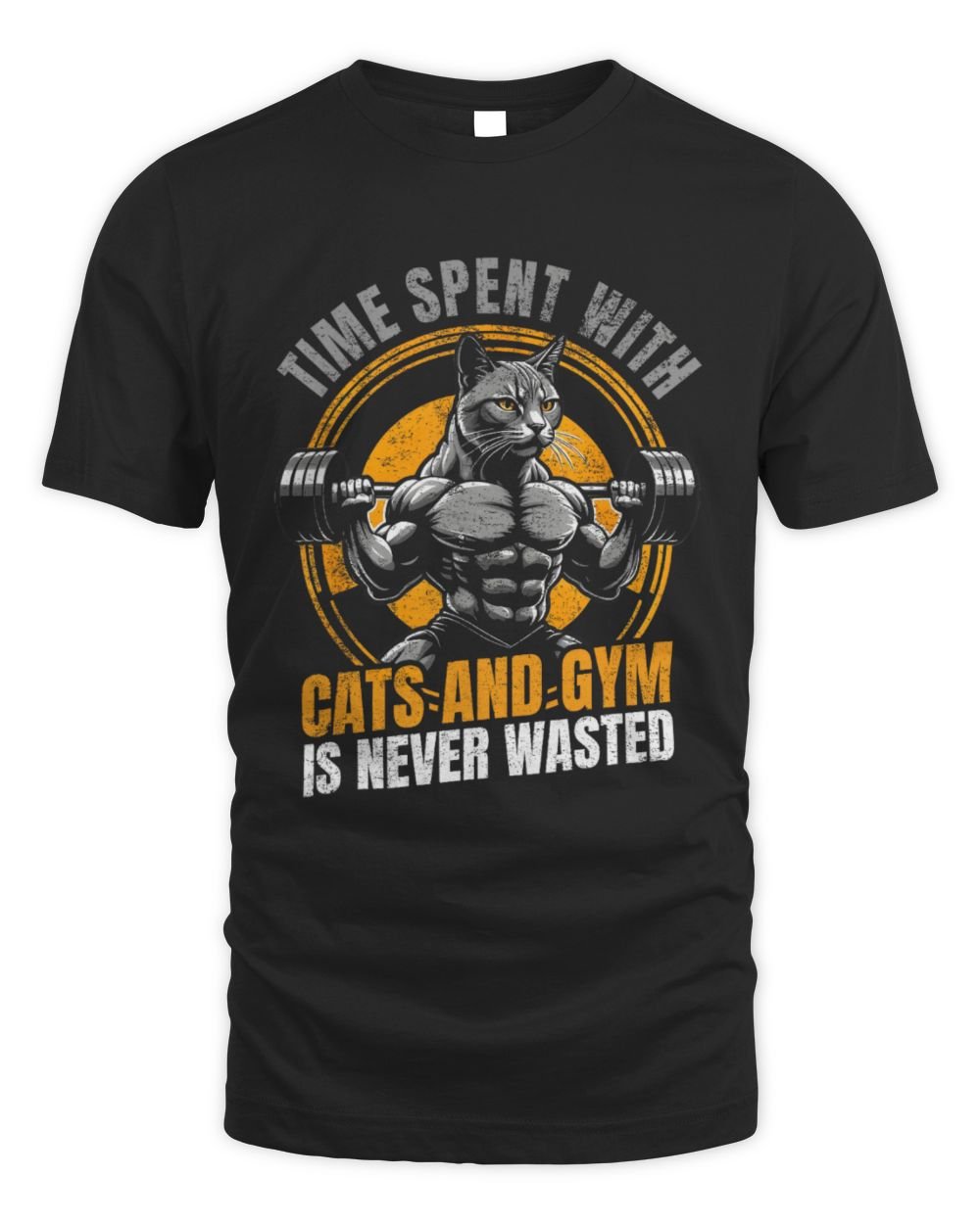 Time Spent With Cats And Gym Is Never Wasted TShirt Unisex Standard T-Shirt black s
