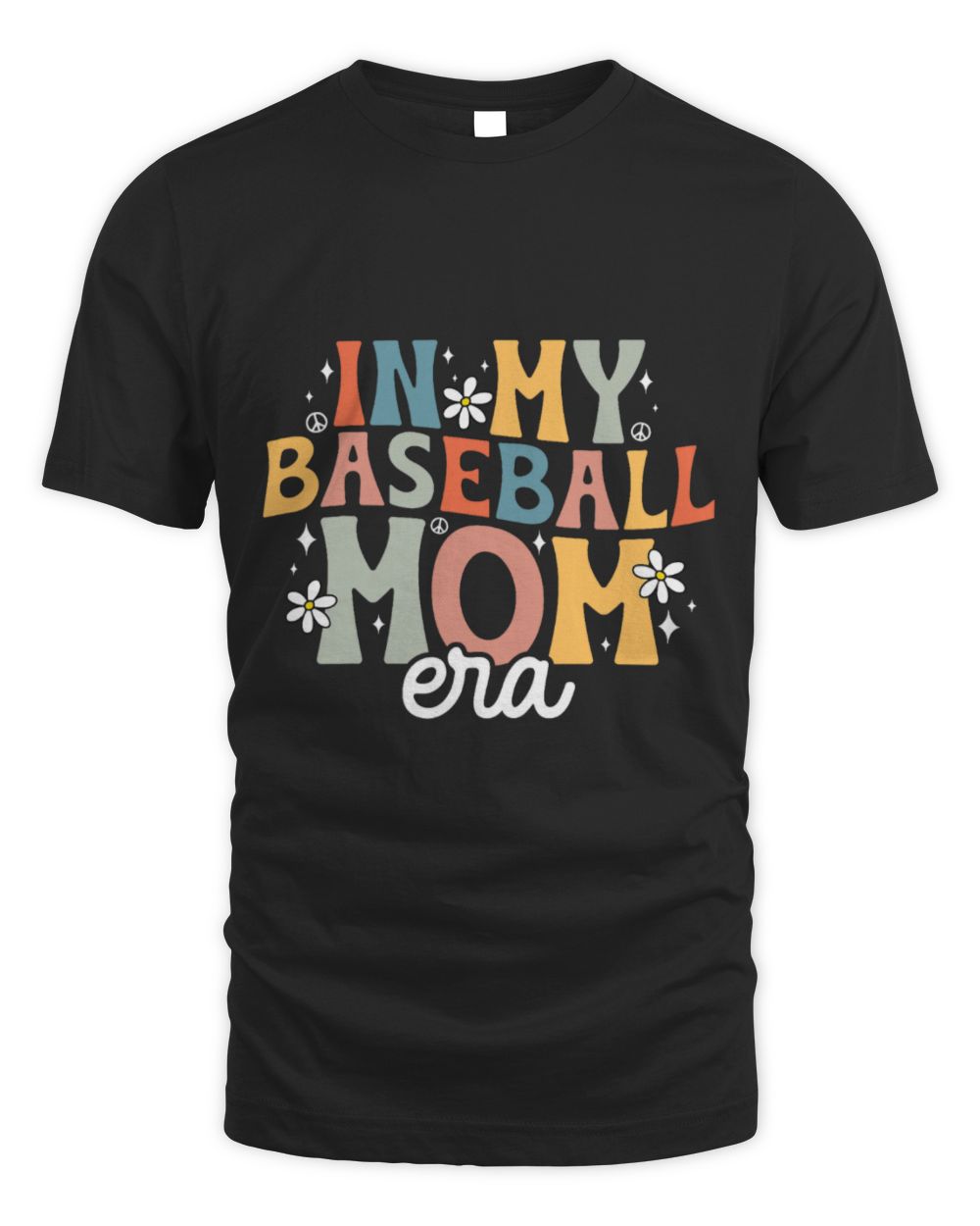 Cute Baseball In My Baseball Mom Era Groovy Baseball Mom Team Mothers Day Unisex Standard T-Shirt black s