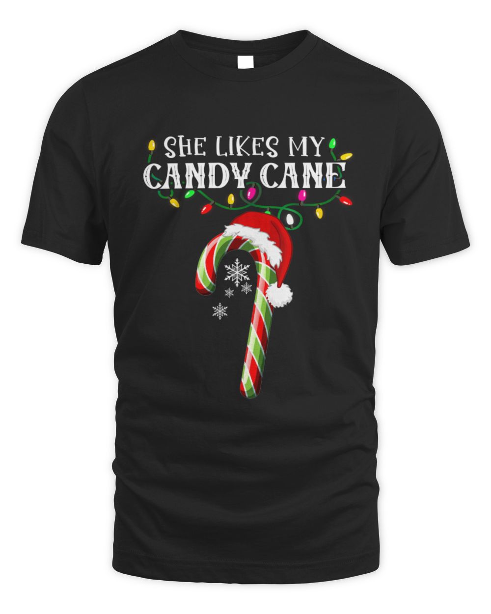 She Likes my Candy Cane Unisex Standard T-Shirt black s