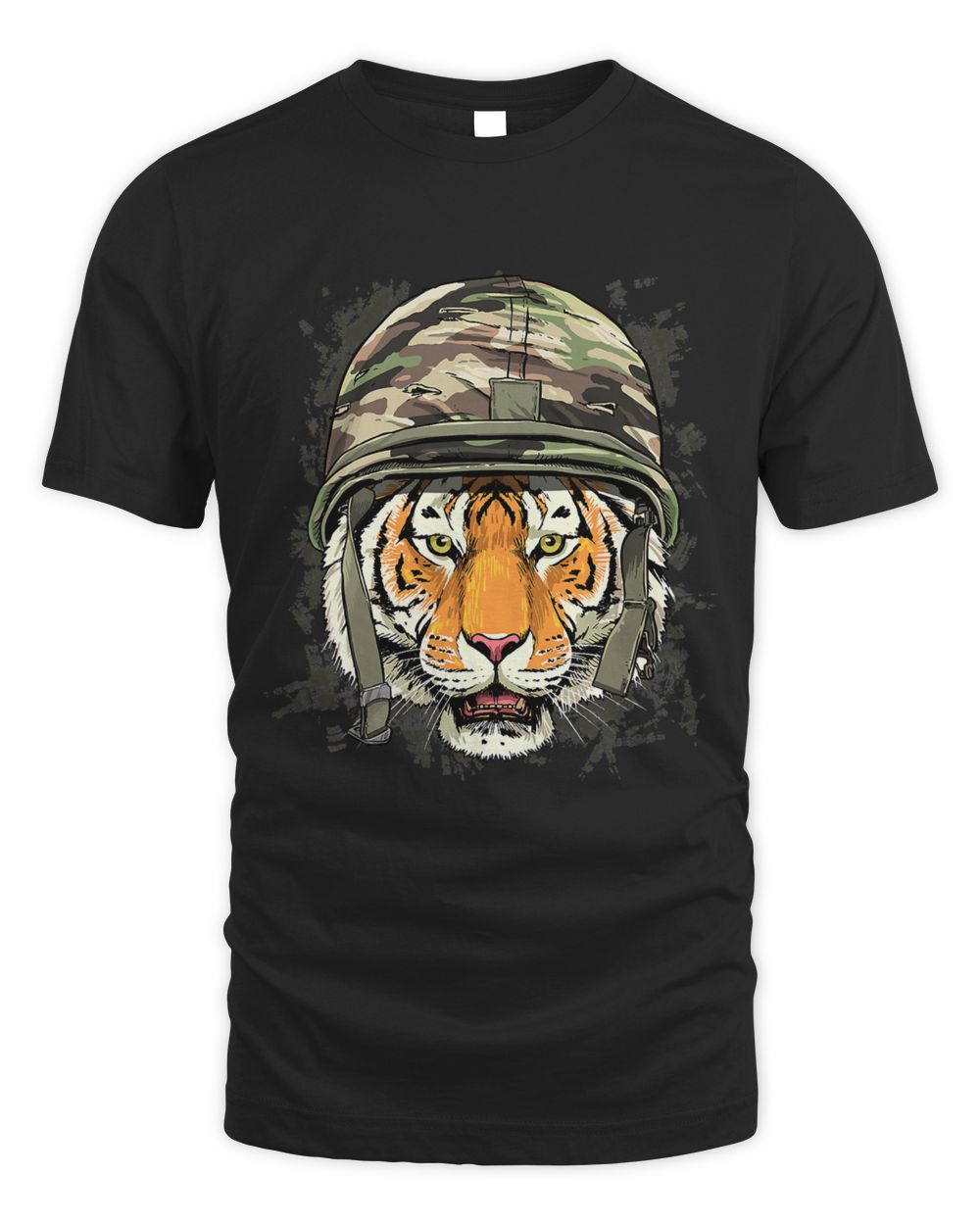Tiger Soldier Veteran Army Tiger Safari Animal Lover 372 Unisex Standard T-Shirt black 