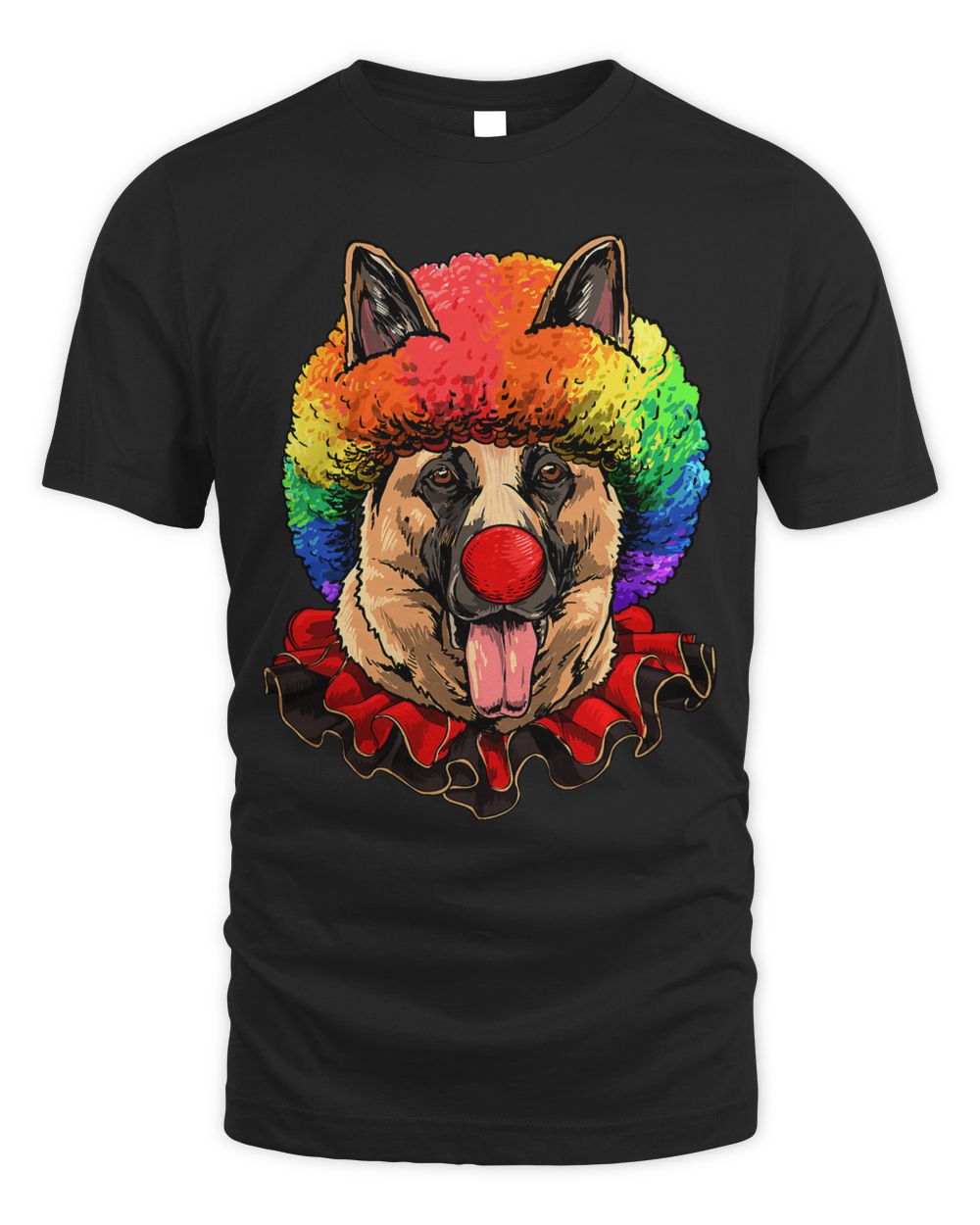 German Shepherd Clown German Shepherd Dog Circus 111 Unisex Standard T-Shirt black 